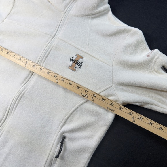 Columbia Idaho Vandals Football White Full Zip Fleece Sweater Women’s Size L - Picture 8 of 10